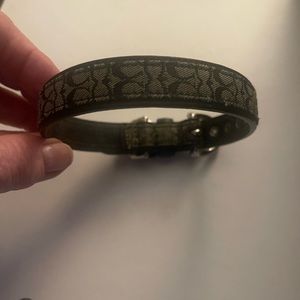 16” long & 1/2” wide “Coach” pet neck collar w ID tag. New, never used